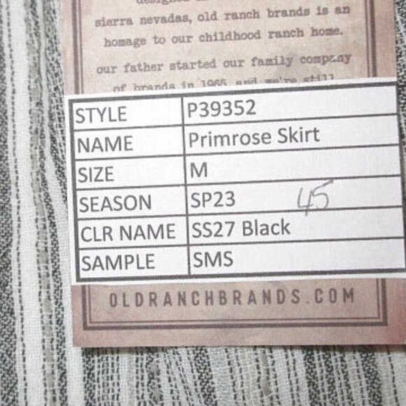 Old Ranch Primrose Skirt Size M Pull On Elastic Waist Pockets Lined Cotton Blend - Picture 11 of 12